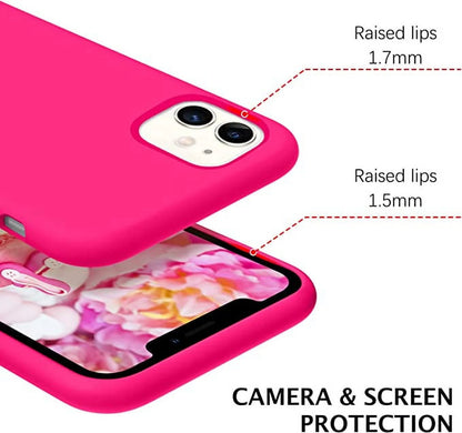 Designed for Iphone 11 Silicone Case, Protection Shockproof Dropproof Dustproof Anti-Scratch Phone Case Cover for Iphone 11, Hot Pink