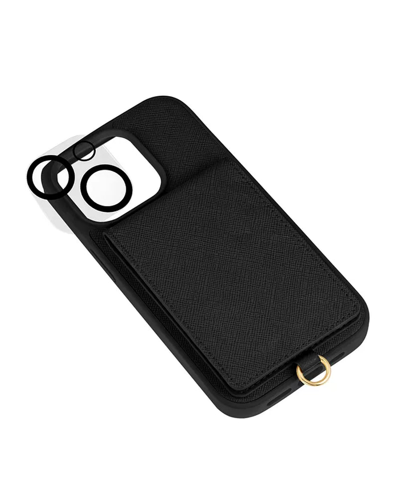 Women'S Black Saffiano Leather Case Designed for Iphoneâ® 15