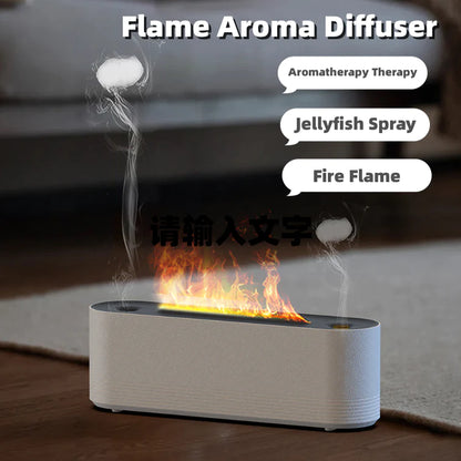 2023 Flame Air Humidifier Ultrasonic 7 Colors Aroma Diffuser LED Cool Mist Maker Fogger Essential Oil Room Fragrance Office Home Decor