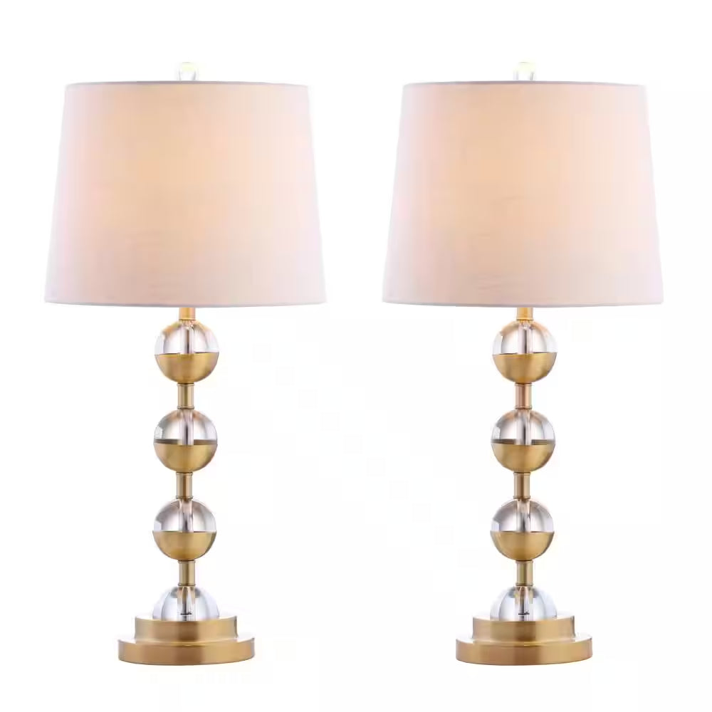 Avery 27.5 In. Clear/Brass Gold Crystal Table Lamp (Set of 2)