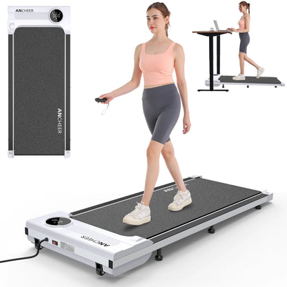 0.5-4MPH Walking Pad 300Lb,Under Desk Treadmill with Remote Control & LED Display,2 in 1 Portable Walking Pad Treadmill for Home/Office/Exercise(White)