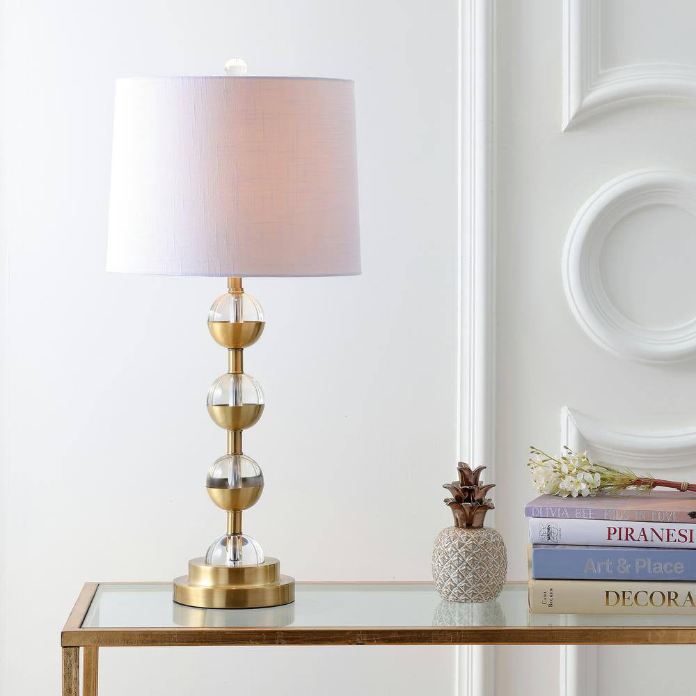 Avery 27.5 In. Clear/Brass Gold Crystal Table Lamp (Set of 2)