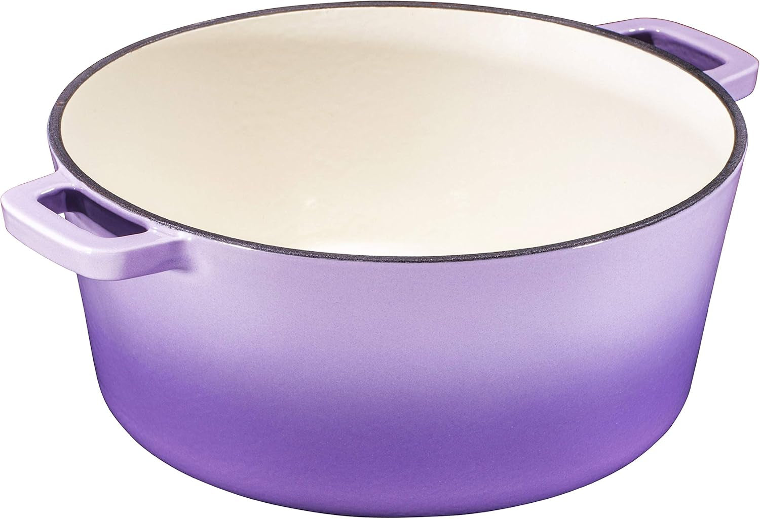 2-In-1 Enamel Cast Iron Dutch Oven with Handles - Crock Pot Purple Cast Iron Pot with Skillet Lid - All-In-One Cookware Braising Pan for Casserole Dish - 5 Quart, Purple