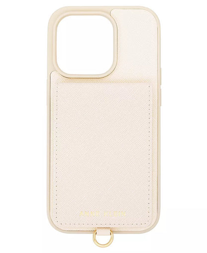 Women'S Ivory Saffiano Leather Iphone 13 and 14 Case