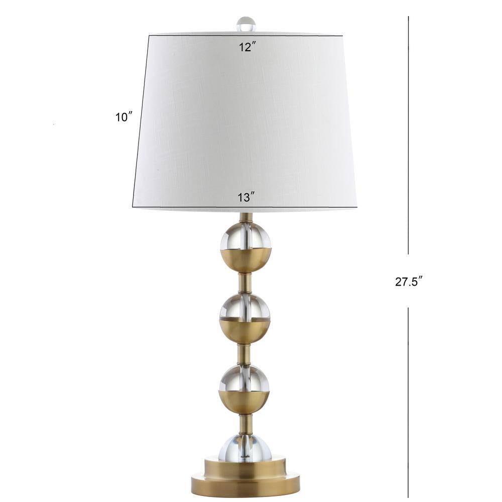 Avery 27.5 In. Clear/Brass Gold Crystal Table Lamp (Set of 2)