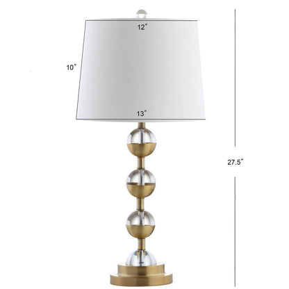 Avery 27.5 In. Clear/Brass Gold Crystal Table Lamp (Set of 2)